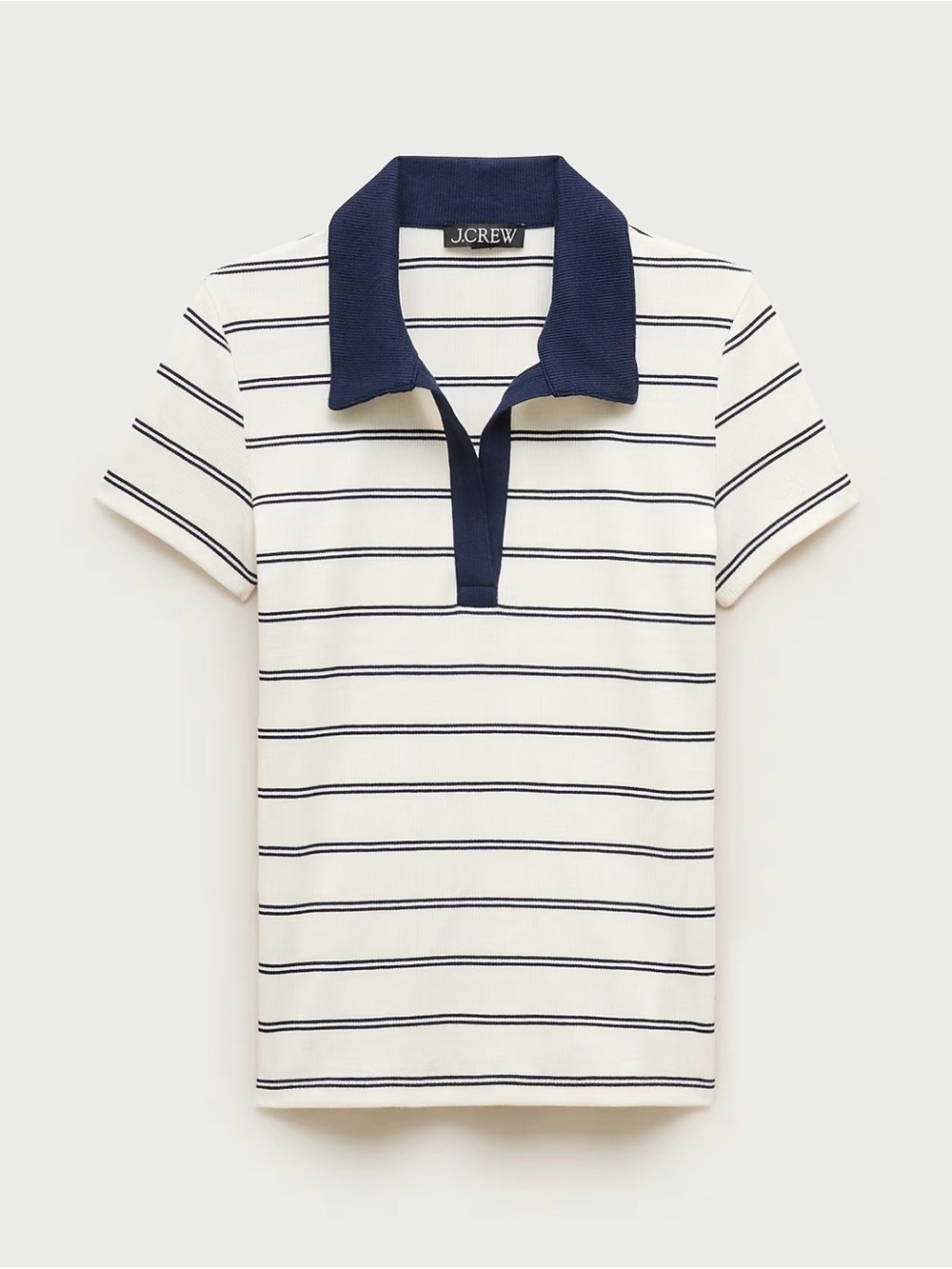 NWT/ J. Crew Striped Perfect rib johnny-collar Polo